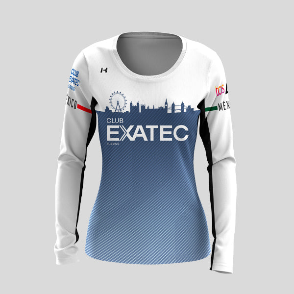 Playera  Manga Larga Oficial London  Marathon  Club EXATEC Running  Dama.