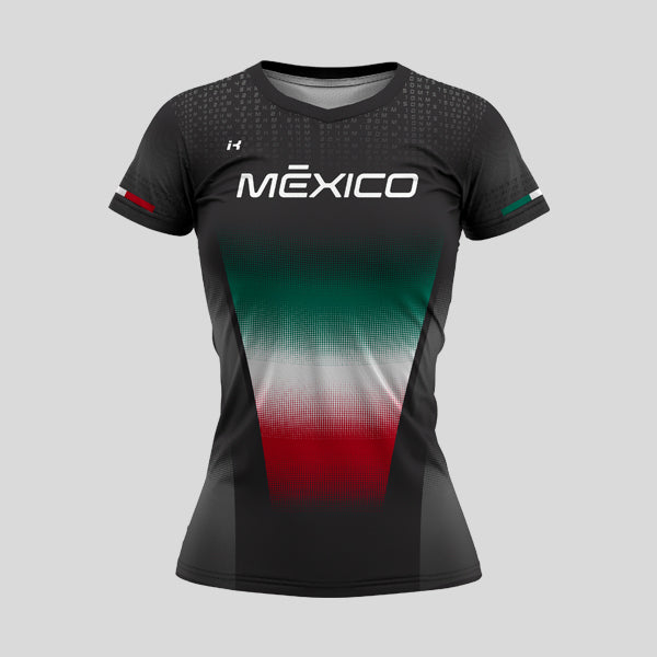 Playera Manga Corta  Dama Black "Ponte la de México" 4.0