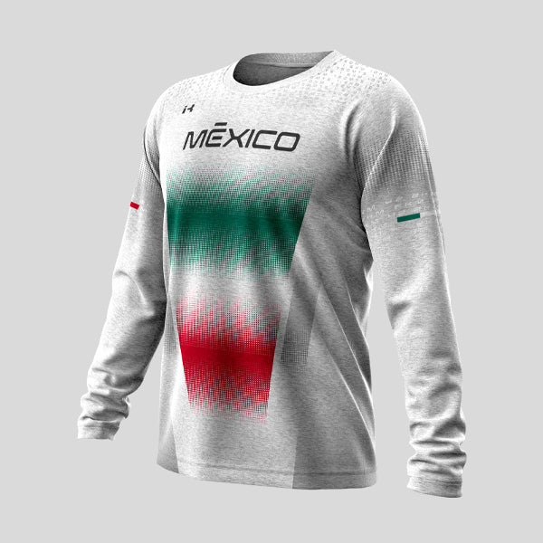 Playera Manga Larga Caballero White "Ponte la de México" 4.0