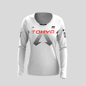 ARDENNAS 2.0 Playera Blanca Manga Larga Dama Competition Edicion Maraton Tokyo