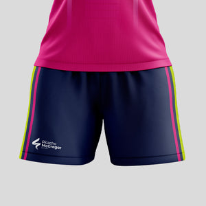 Uniforme futbol Niñas Picacho McGregor School (Segunda  opcion de juego  Jersey rosa y short franjas laterales rosas)