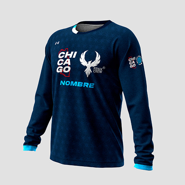 Playera  Caballero Manga Larga  Fenix Crew Chicago Marathon