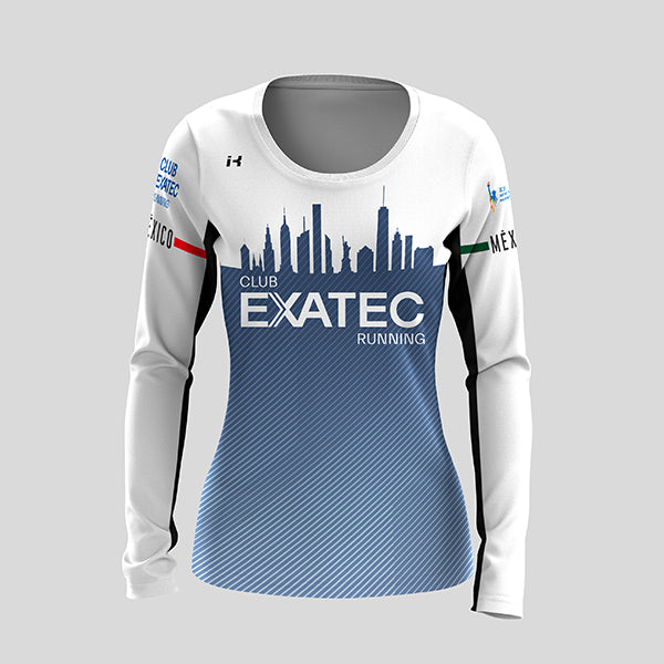 Playera  Manga Larga Oficial New York Marathon  Club EXATEC Running  Dama.