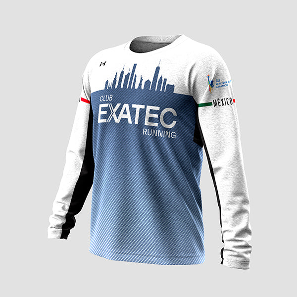 Playera  Manga Larga Oficial New York Marathon  Club EXATEC Running  Caballero.